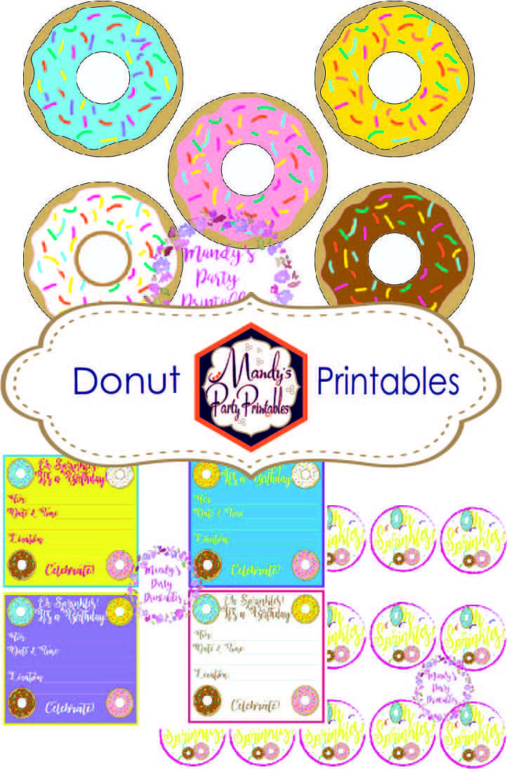 Donut Printables - Mandy&amp;#039;S Party Printables inside Donut Party Free Printables