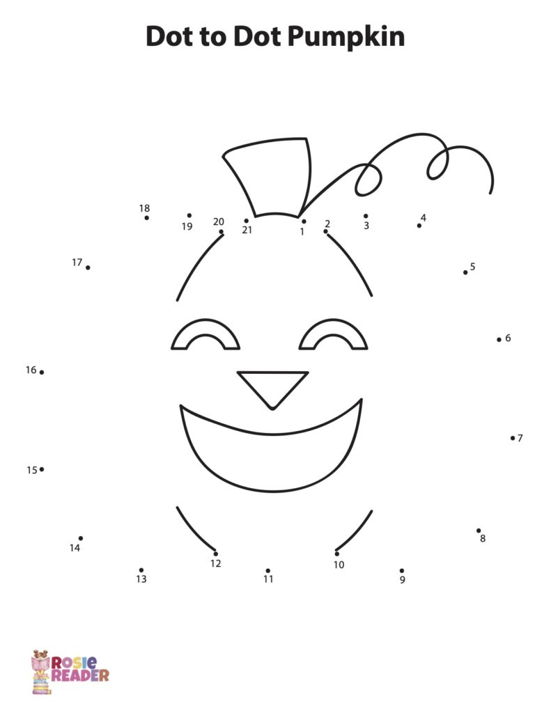 Dot-To-Dot Pumpkin - Reading Adventures For Kids Ages 3 To 5 inside Fall Connect The Dots Printable