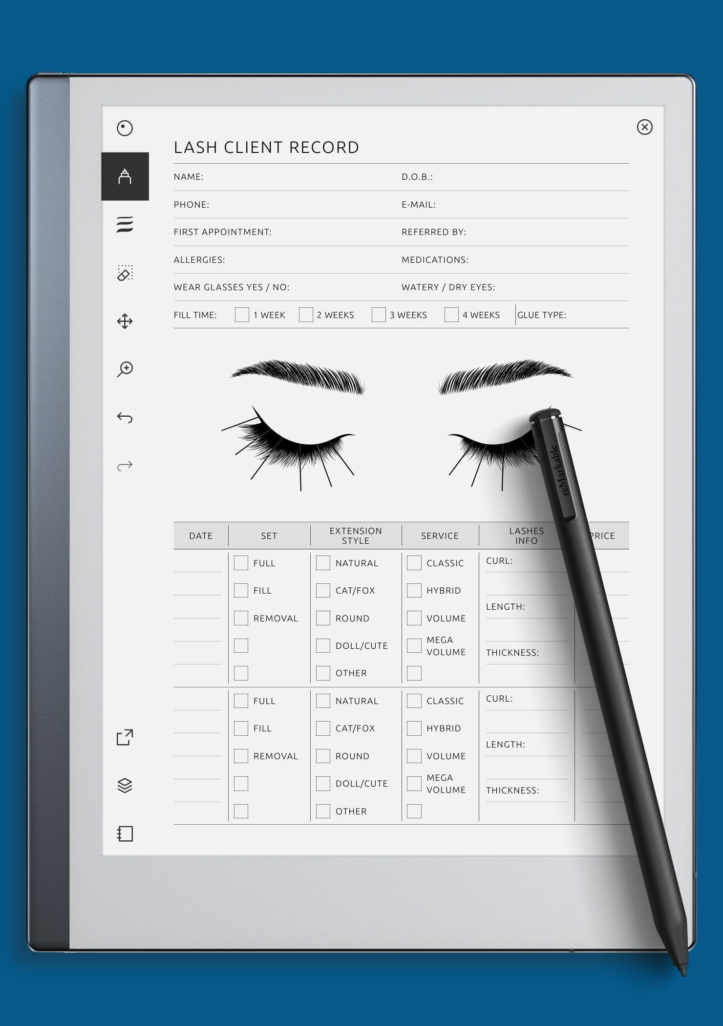 Download Printable Lash Client Record Pdf for Free Printable Eyelash Extension Client Record Cards