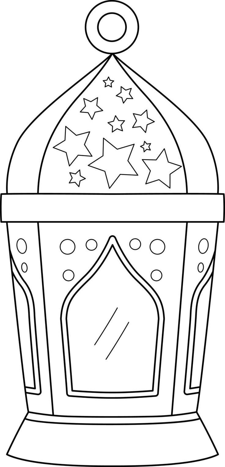 Download Ramadan Lantern Isolated Coloring Page For Kids For Free with regard to Lantern Ramadan Printables