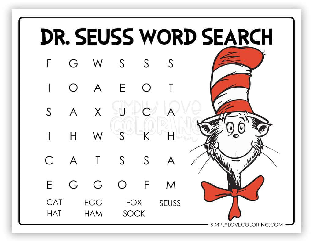 Dr. Seuss Word Search Printables (Free Pdf Downloads) - Simply with regard to Dr Seuss Word Search Free Printable