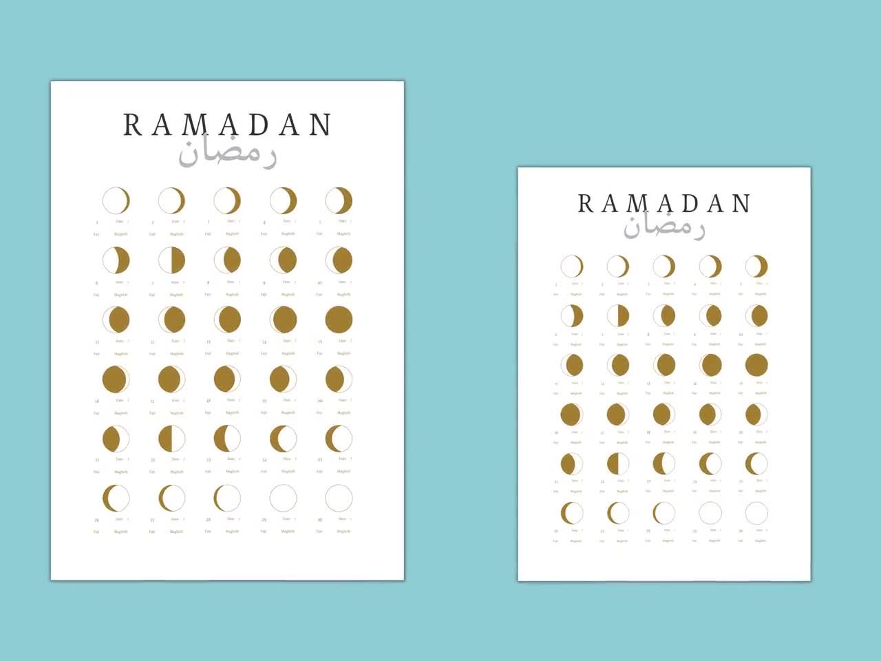 Druckbares Ramadan 2025 Kalender Islamisches Wandposter A2 / A3 pertaining to Printable Ramadan 2025 Calendar