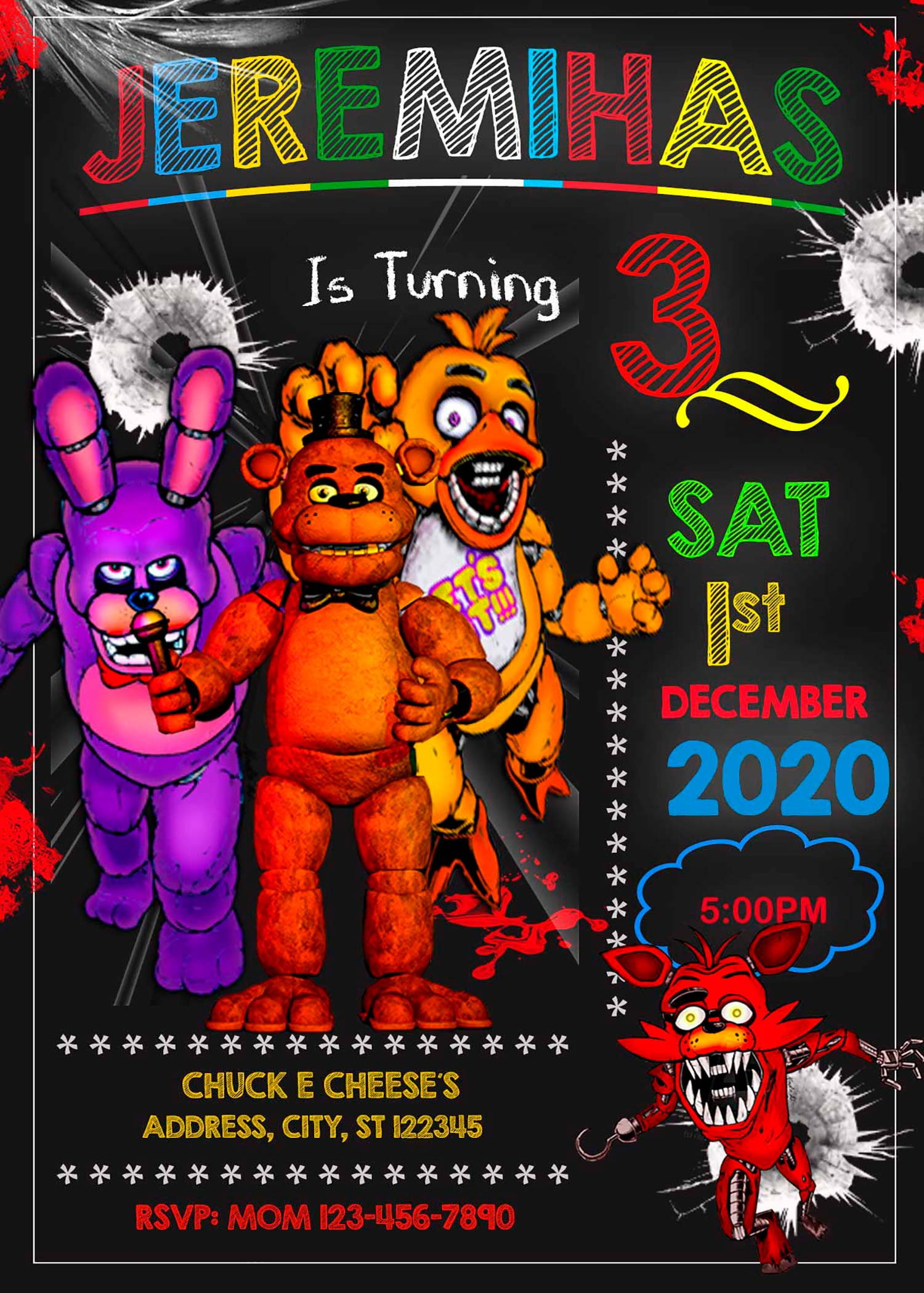 ▷ Five Nights At Freddy&amp;#039;S Birthday Invitation | Terrifying Invite throughout Five Nights At Freddy&amp;#039;S Birthday Invitations Printable Free