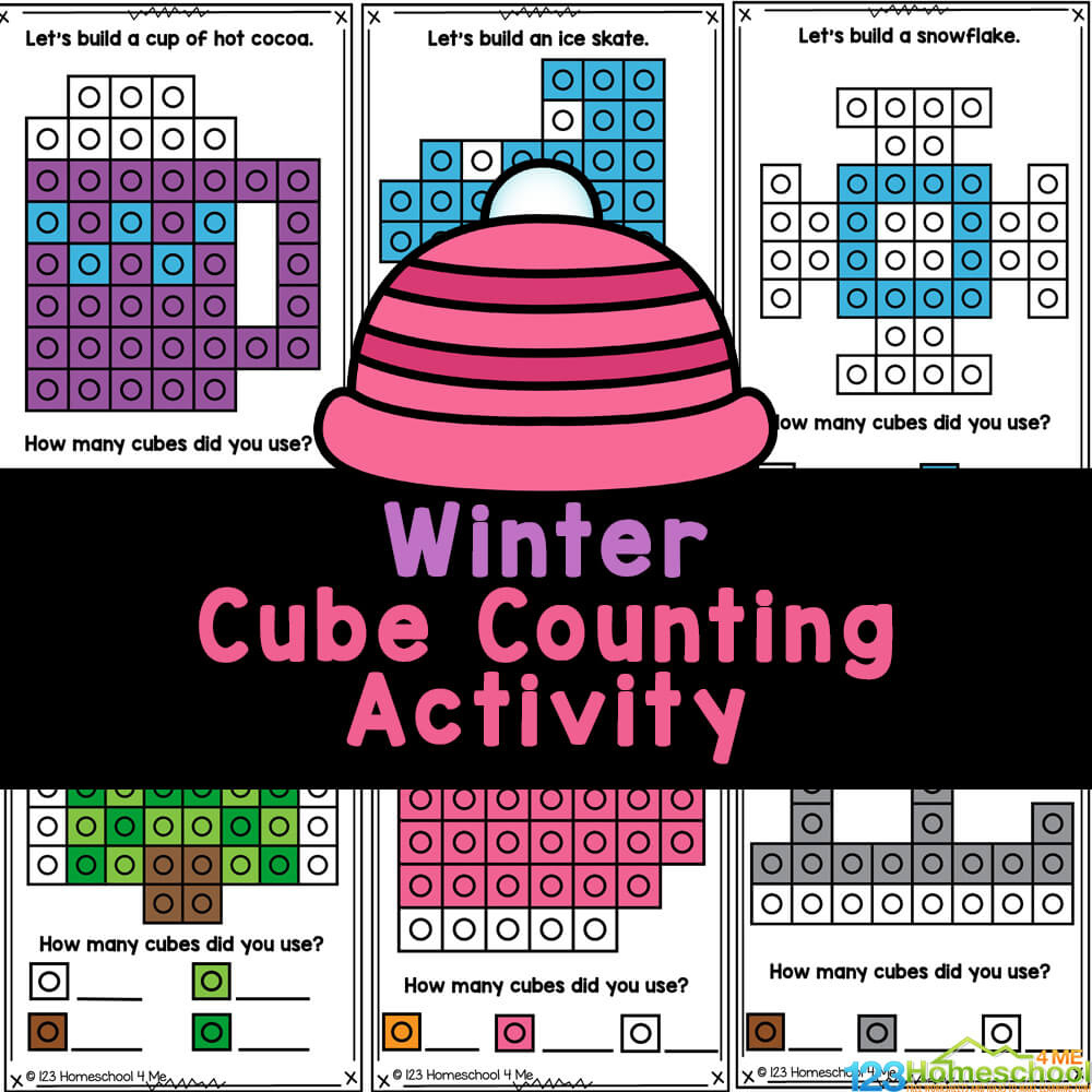 ⛄ Free Winter Math Activity With Snap Cube Pattern Cards intended for Printable Unifix Cube Pattern Cards Free