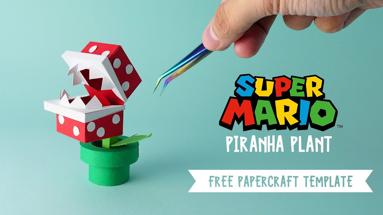 ✂️ Free Papercraft Template: Piranha Plant From Super Mario - Diy intended for Printable Super Mario Piranha Plant