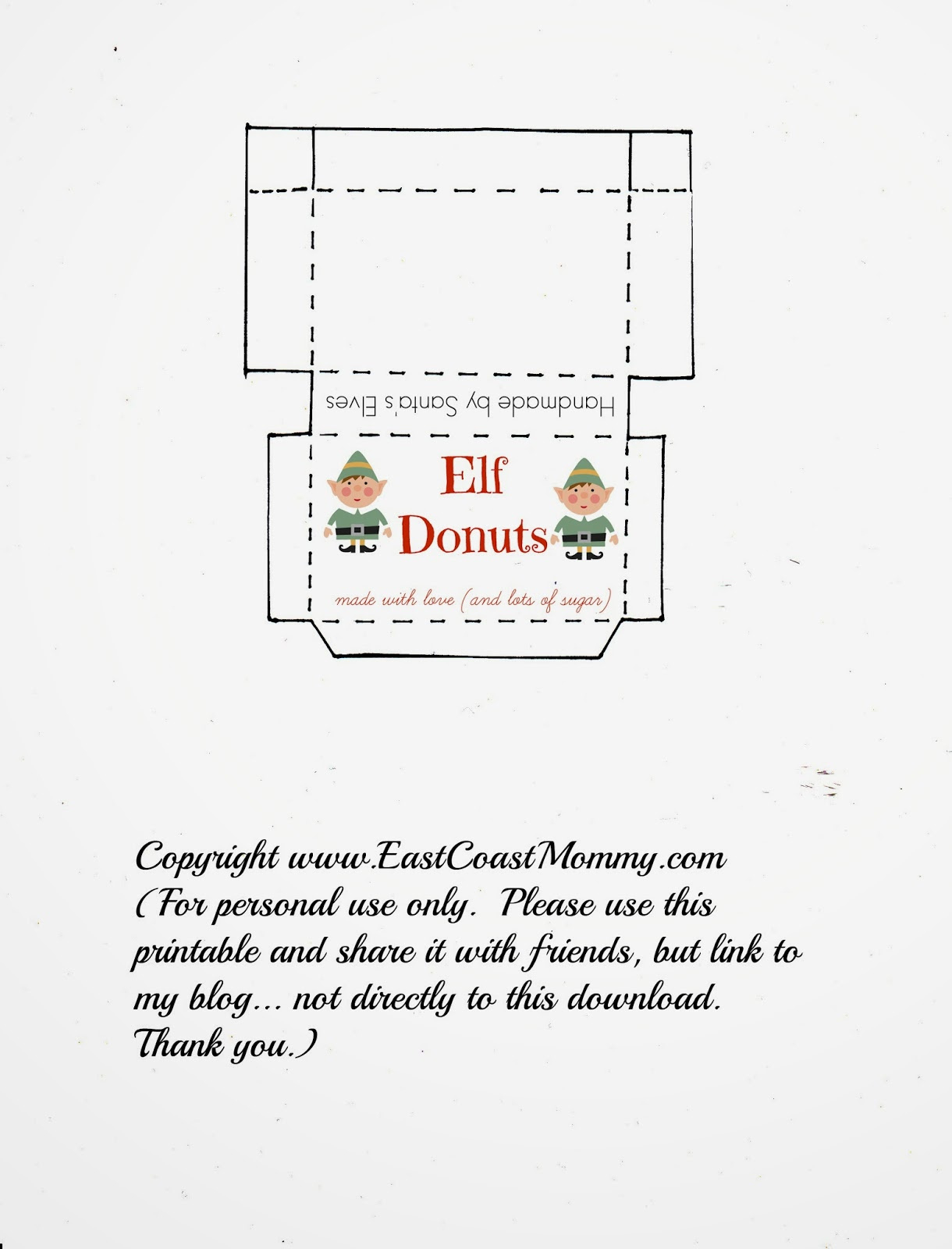 East Coast Mommy: Elf On The Shelf Donuts Free Printable Box with regard to Elf On The Shelf Donut Box Free Printable