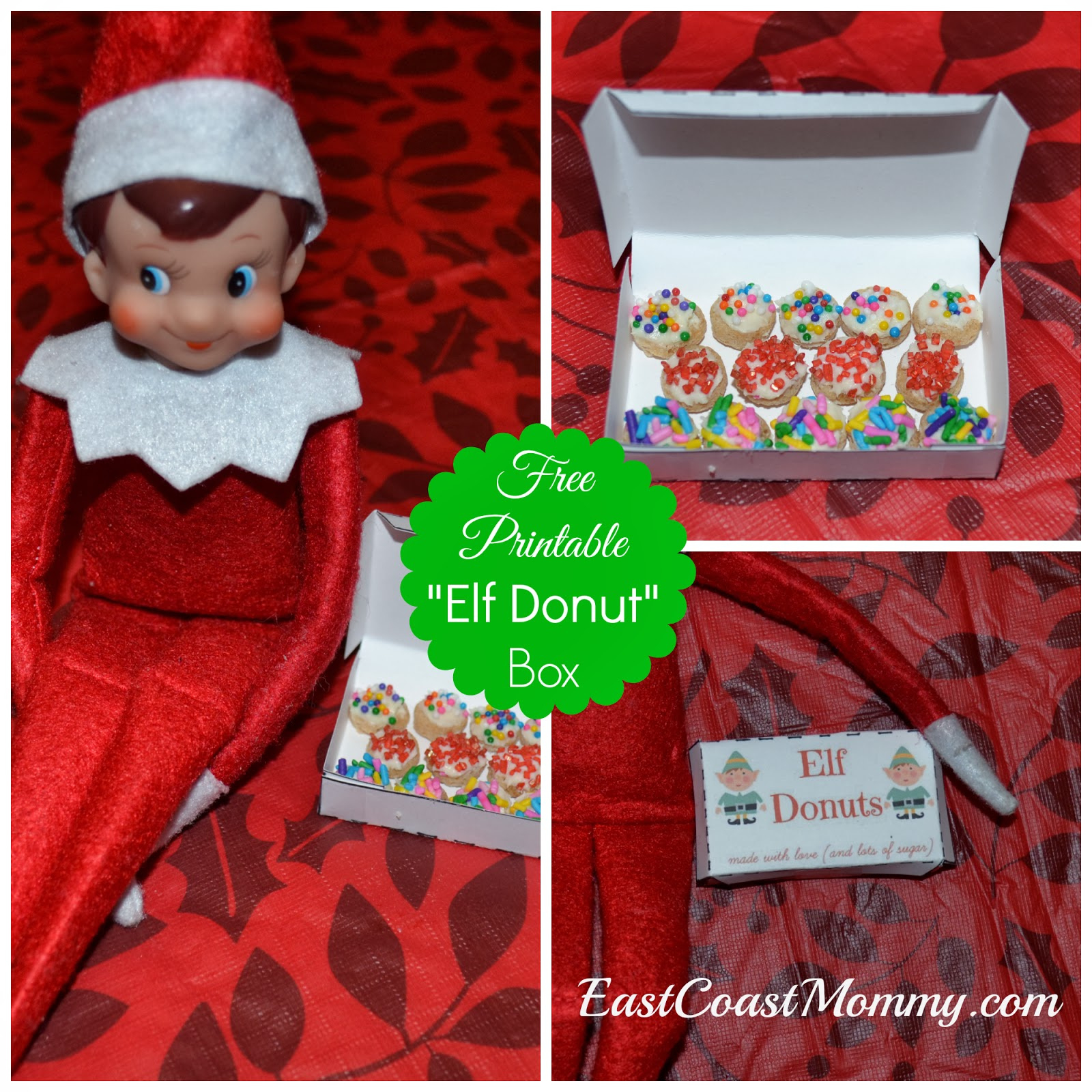 East Coast Mommy: Elf On The Shelf Donuts Free Printable Box within Elf on the Shelf Donut Box Free Printable