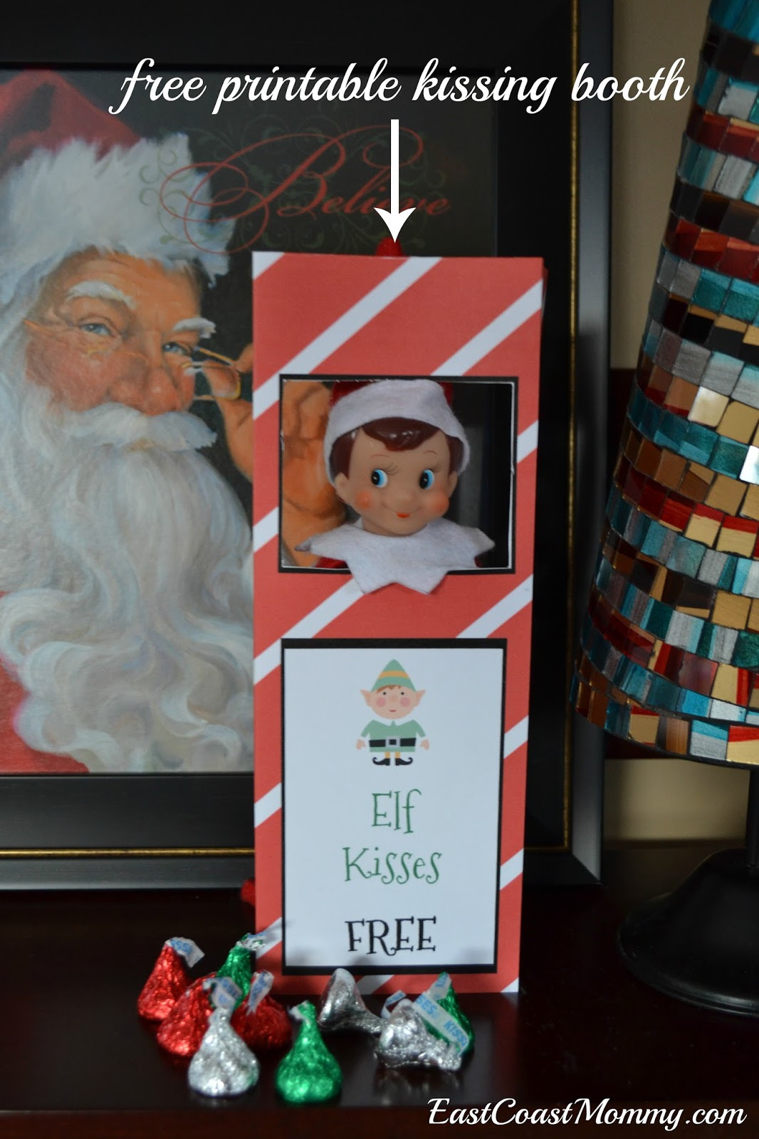 East Coast Mommy: Elf On The Shelf Kissing Booth (Free Printable) intended for Free Printable Elf on the Shelf Kissing Booth
