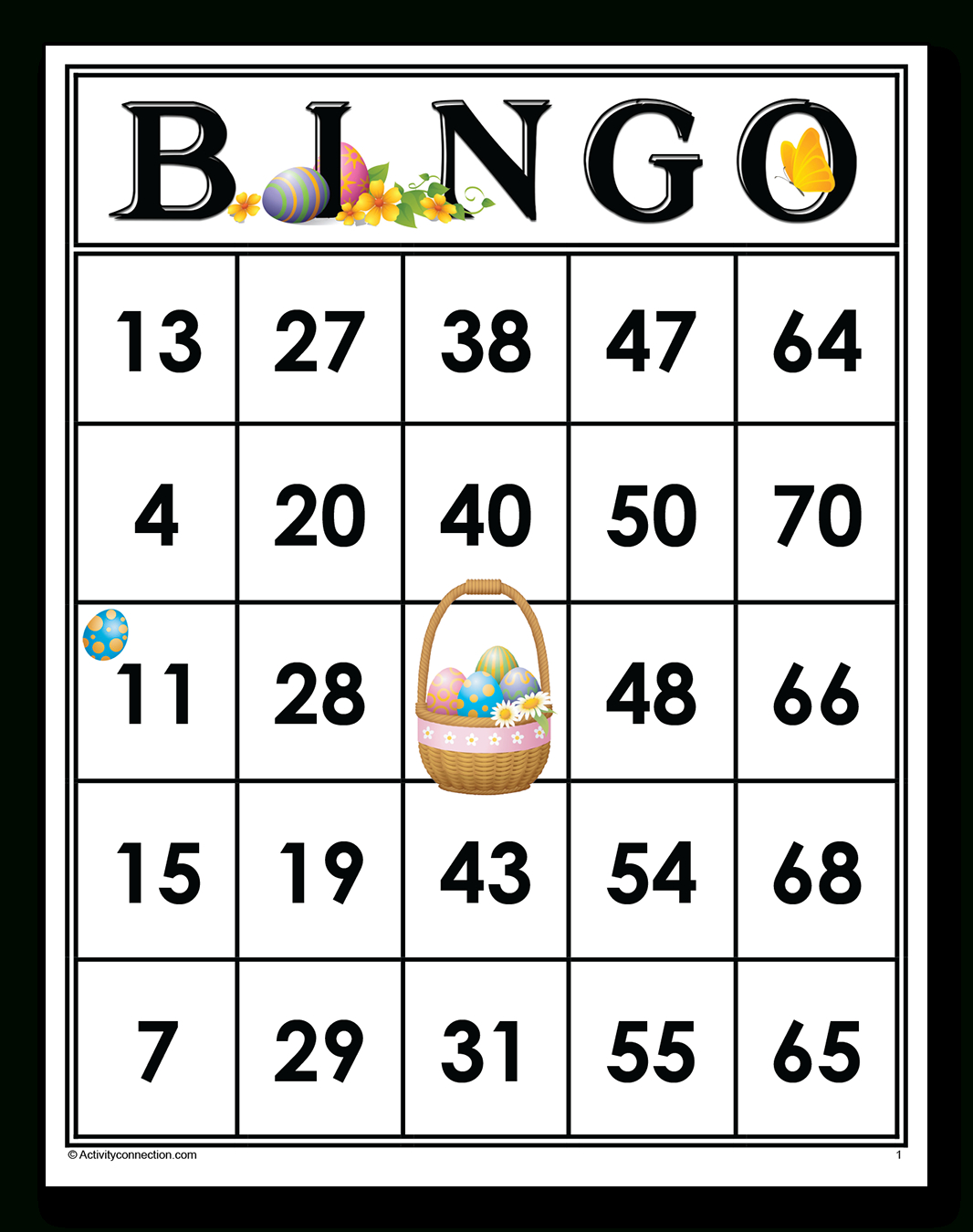 Easter Bingo Cards (Printable) - Activity Connection for Easter Bingo Cards with Numbers