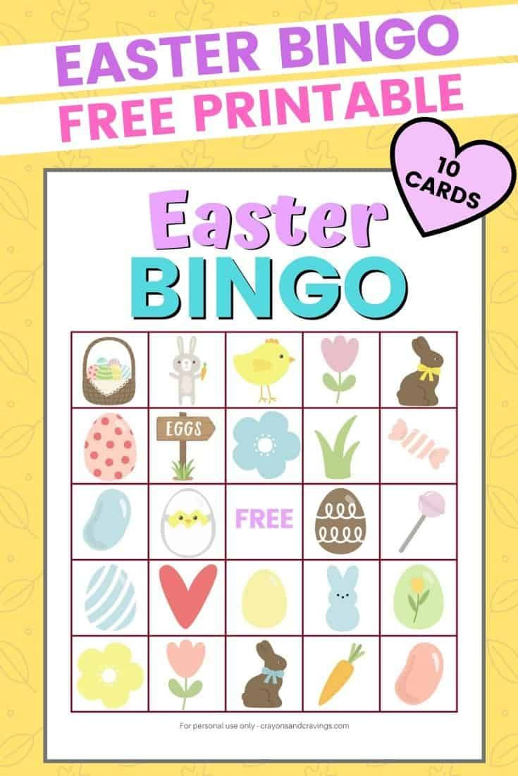 Easter Bingo Game - Free Printable within Free Printable Easter Bingo Game Cards