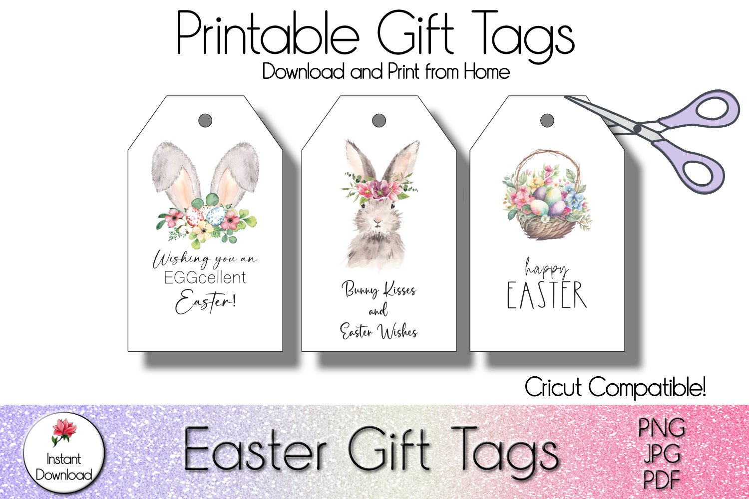 Easter Bunny Gift Tag, Printable Easter Tag Png for Printable Easter Gift Tags