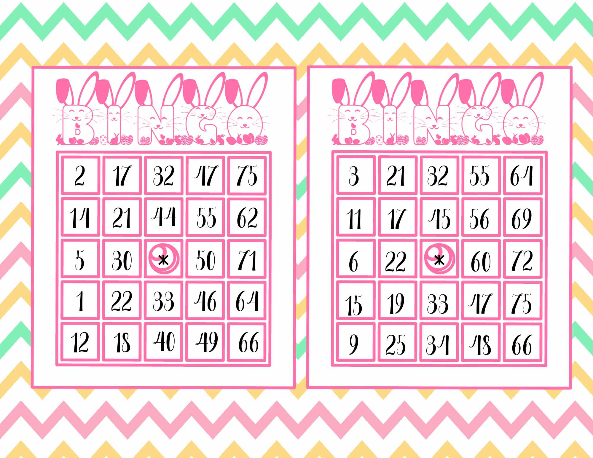 Easter Number Bingo Cards within Easter Bingo Cards With Numbers