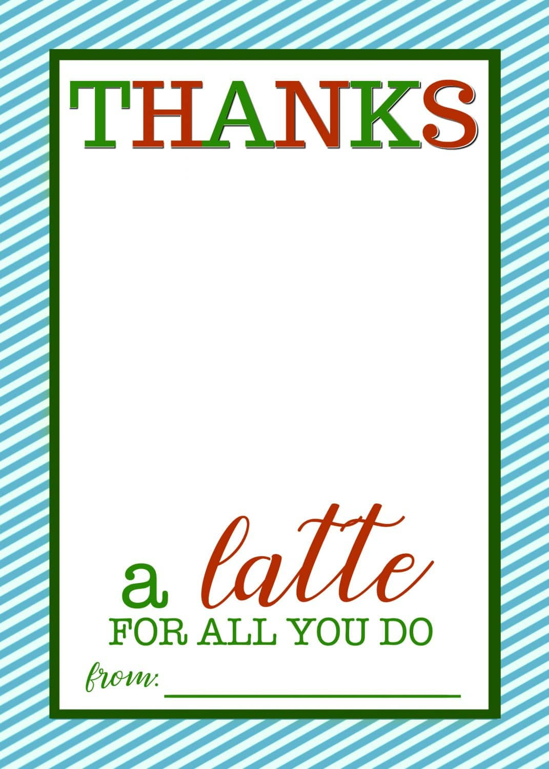 Easy Teacher Gift Craft &amp;quot;Thanks A Latte&amp;quot; Starbucks Gift Card inside Free Thanks a Latte Printable