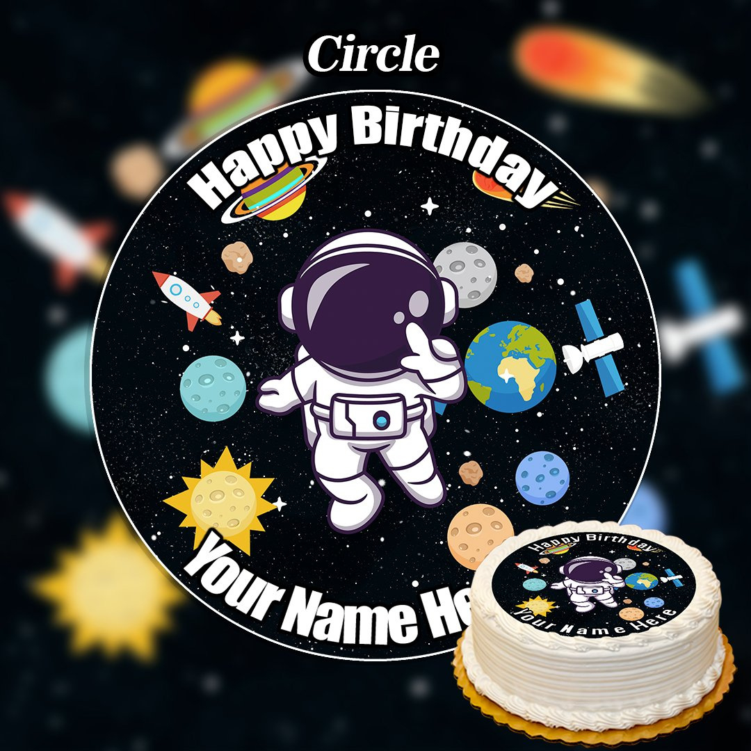 Edible Astronaut Cake Topper with Space Cake Topper Printable