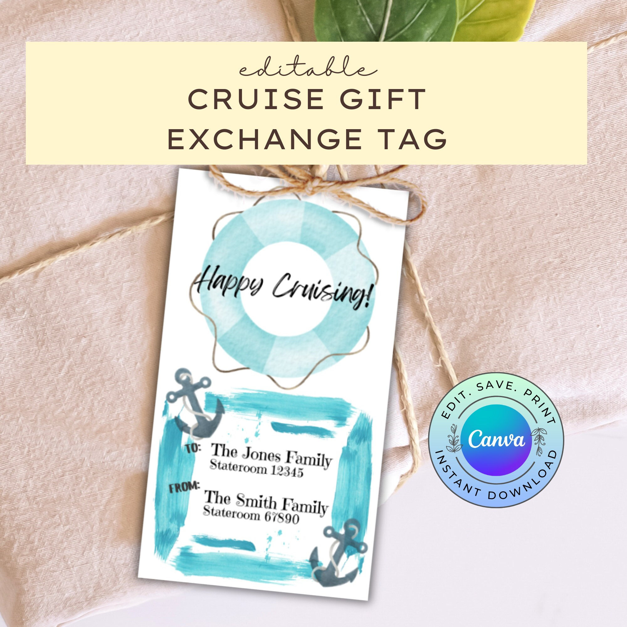 Editable Cruise Gift Exchange Tags, Printable Cruise Fish Extend within Cruise Gift Exchange Tags Free Printable