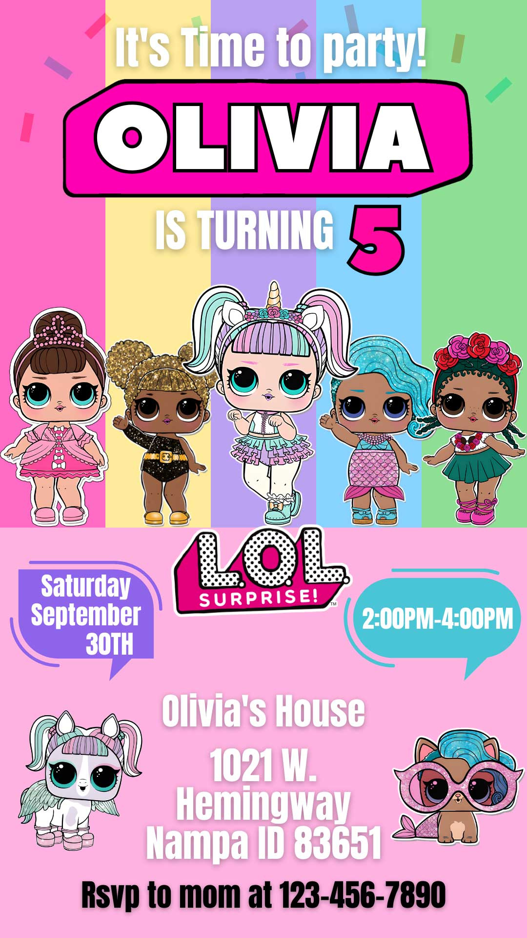 Editable Lol Surprise Dolls Birthday Invite Template | Sweet Invitation pertaining to Downloadable Free Printable Lol Surprise Invitation Template