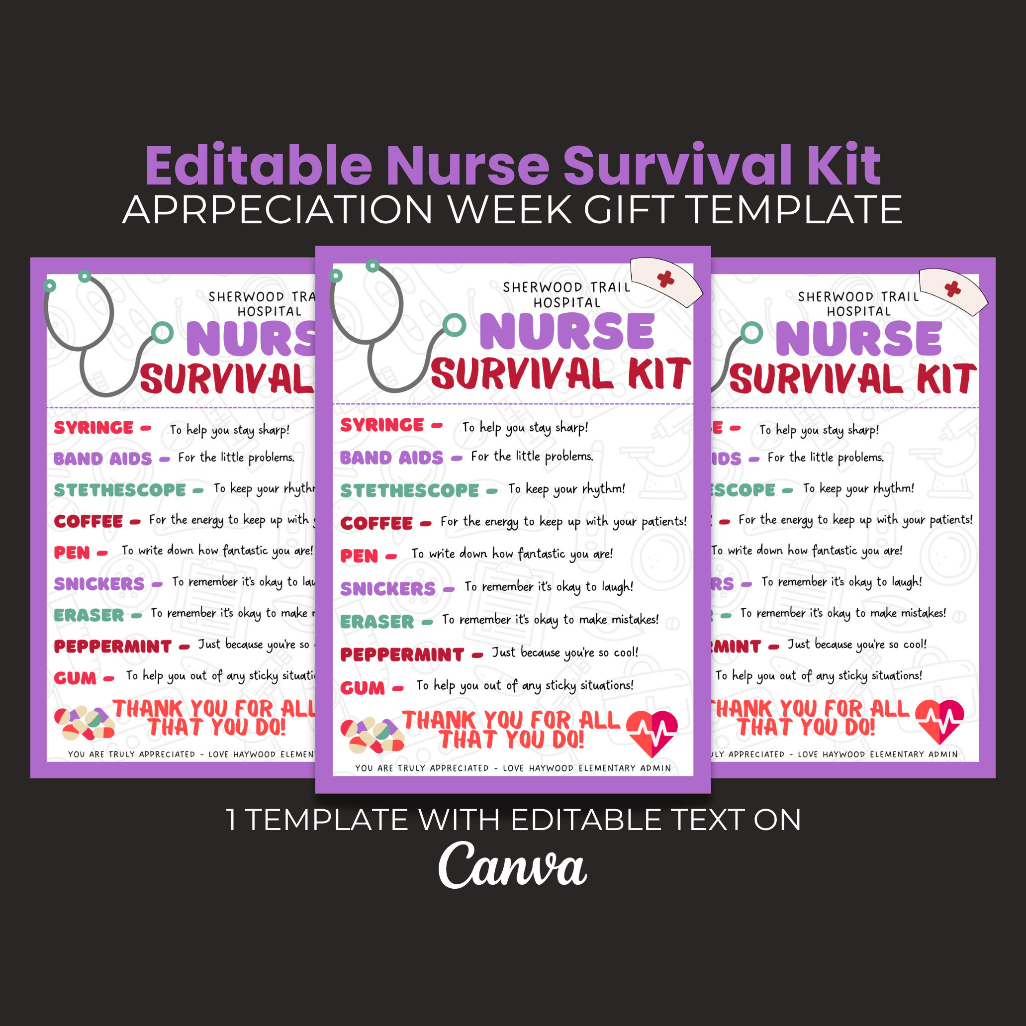 Editable Nurse Survival Kit Team Survival Kit Printable Template pertaining to Free Printable Nursing Survival Kit Template