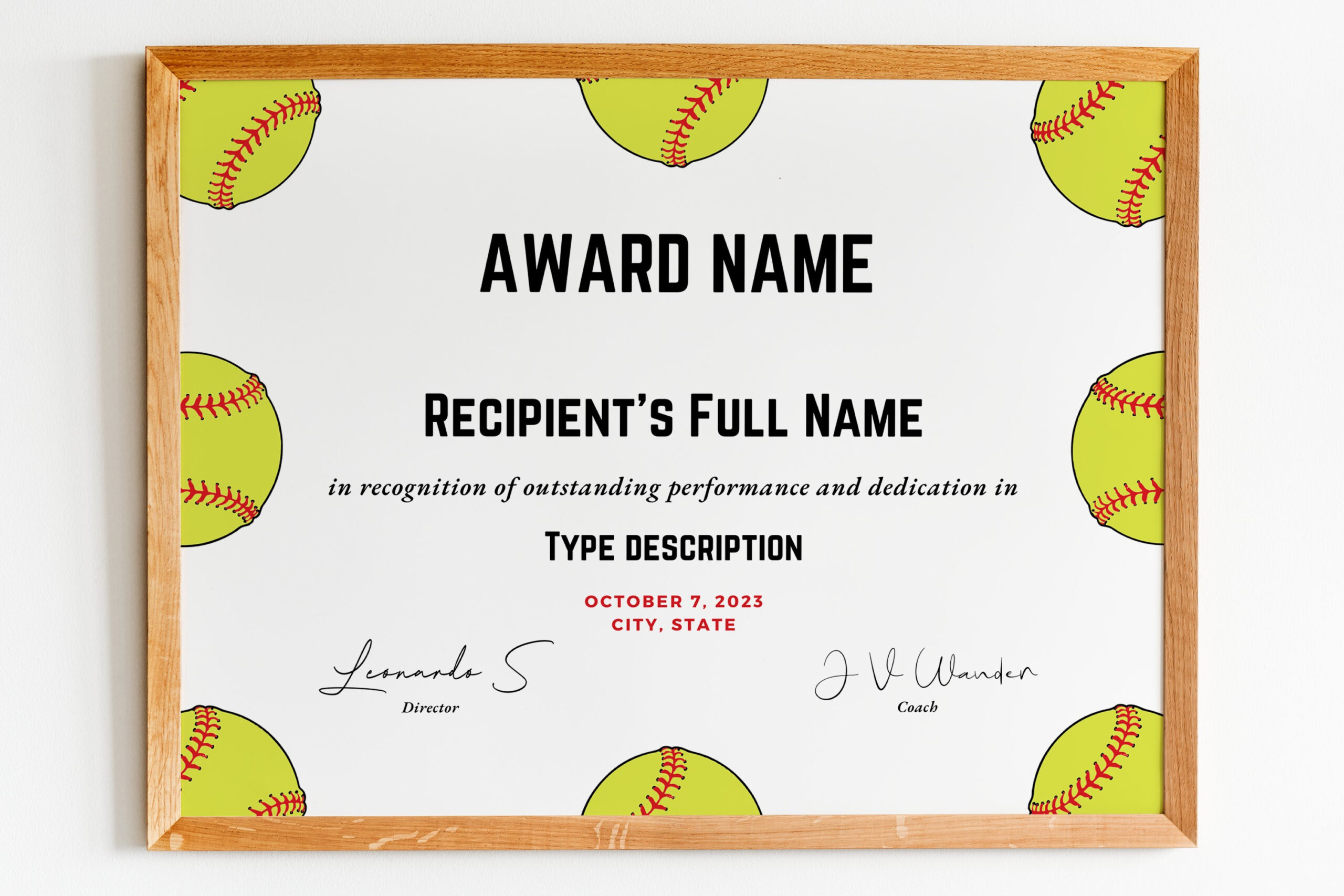 Editable Softball Award Certificate Template, Printable with Free Printable Softball Certificate Template Free