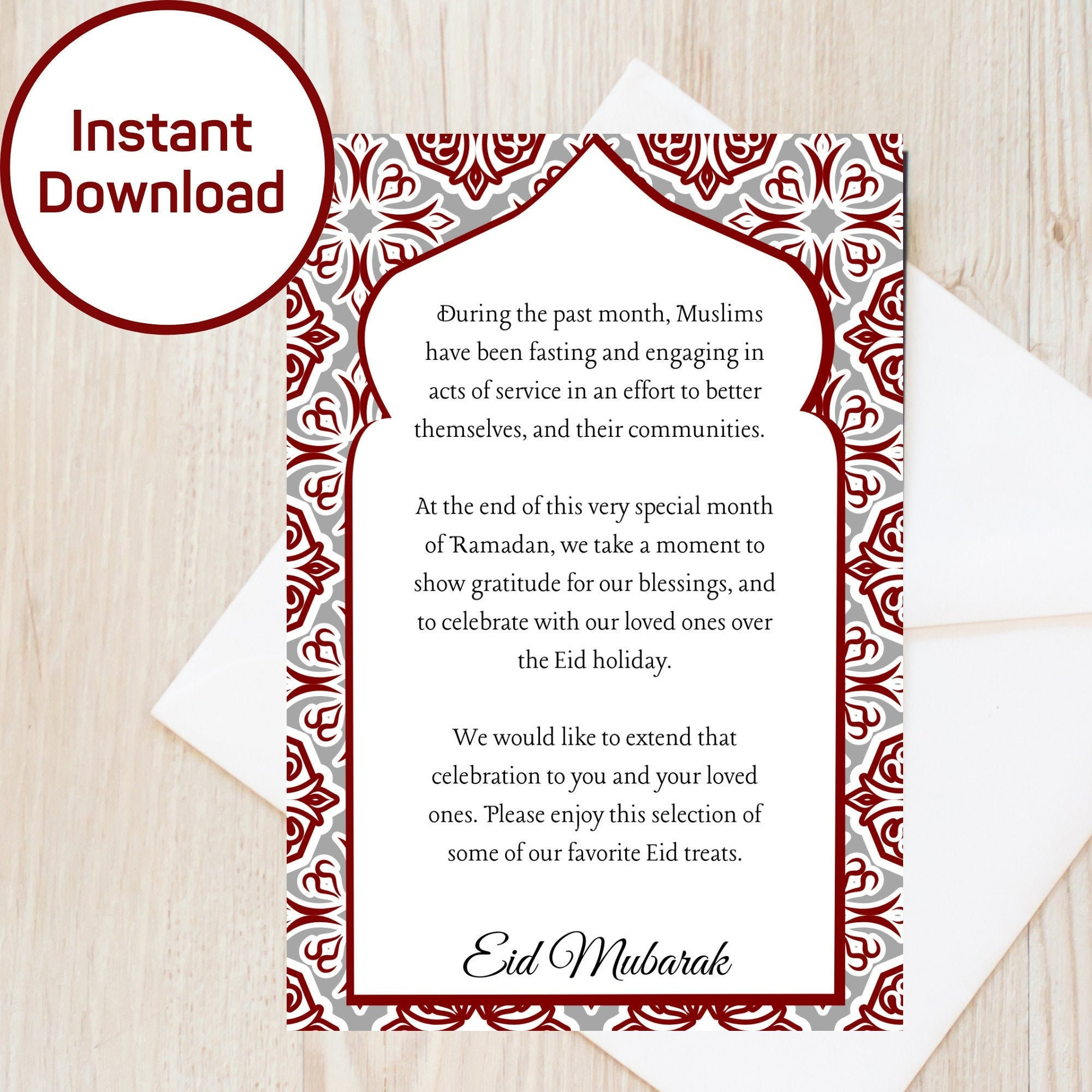 Eid Notes For Non Muslims - Etsy within Printable Ramadan Greeting Card For Non-Muslim To Send