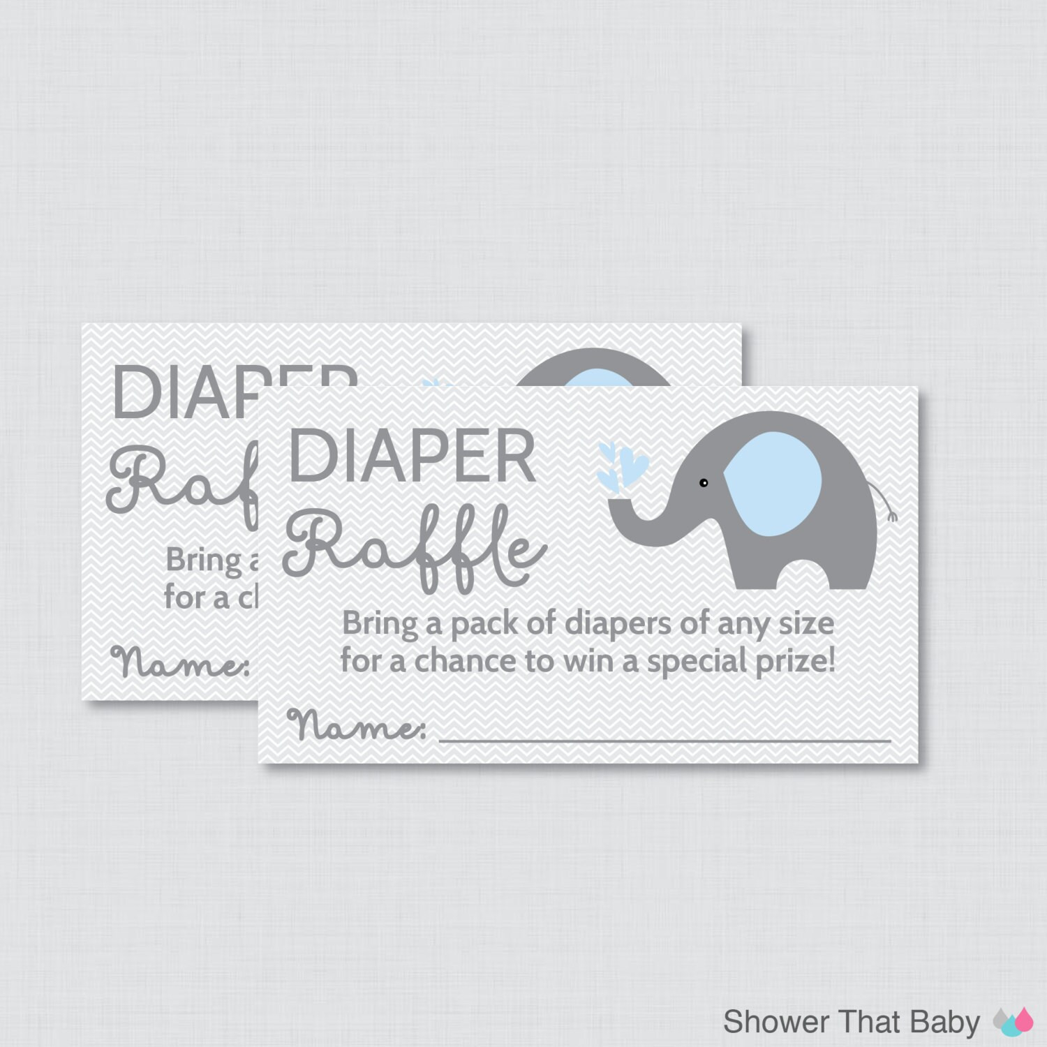 Elephant Baby Shower Diaper Raffle Ticket Cards And Diaper Raffle in Free Printable Diaper Raffle Tickets Elephant