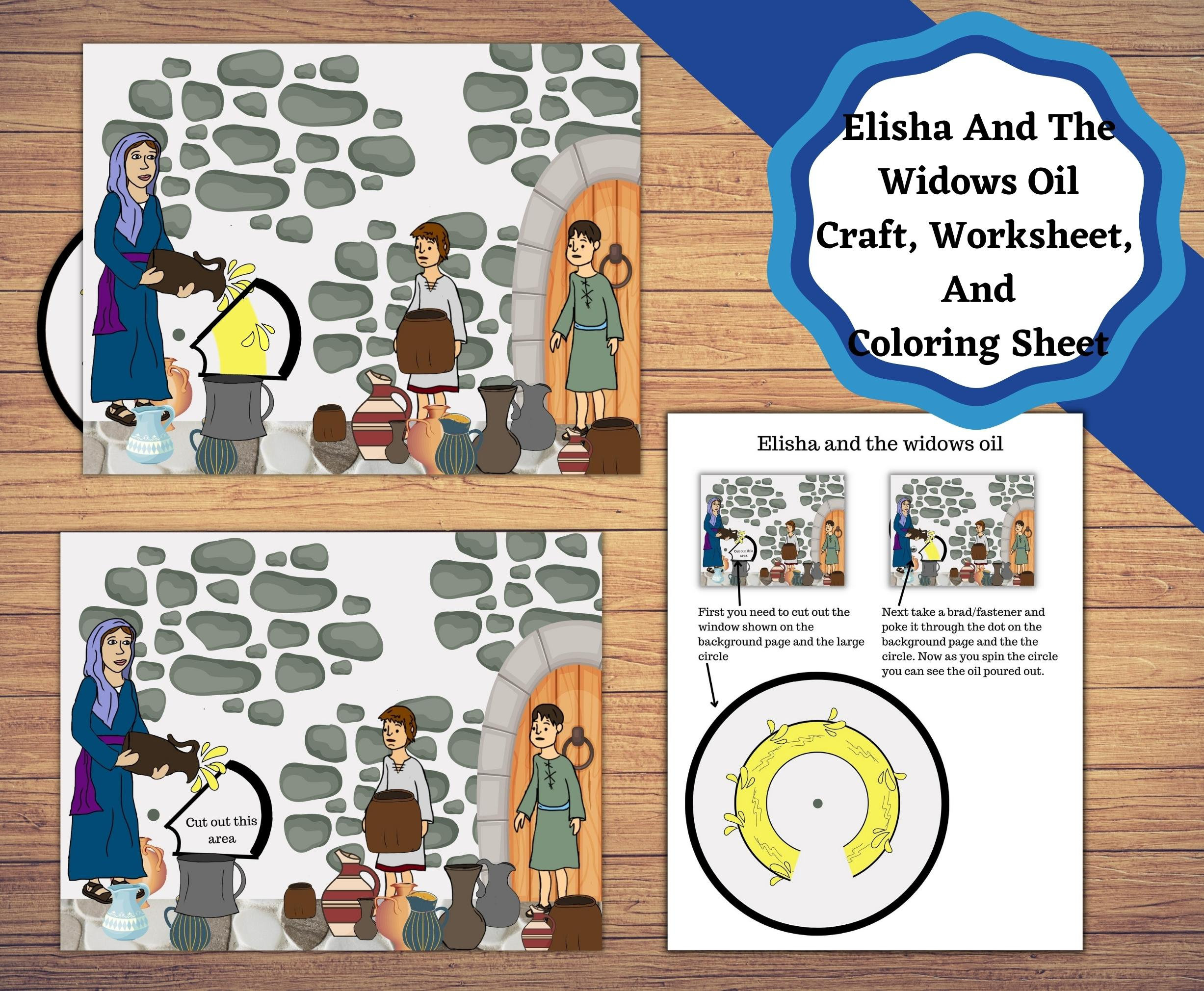 Elisha And The Widow&amp;#039;S Oil, Printable Bible Story Pages, Craft inside Printable Elisha and the Widow&amp;amp;#039;s Oil Craft