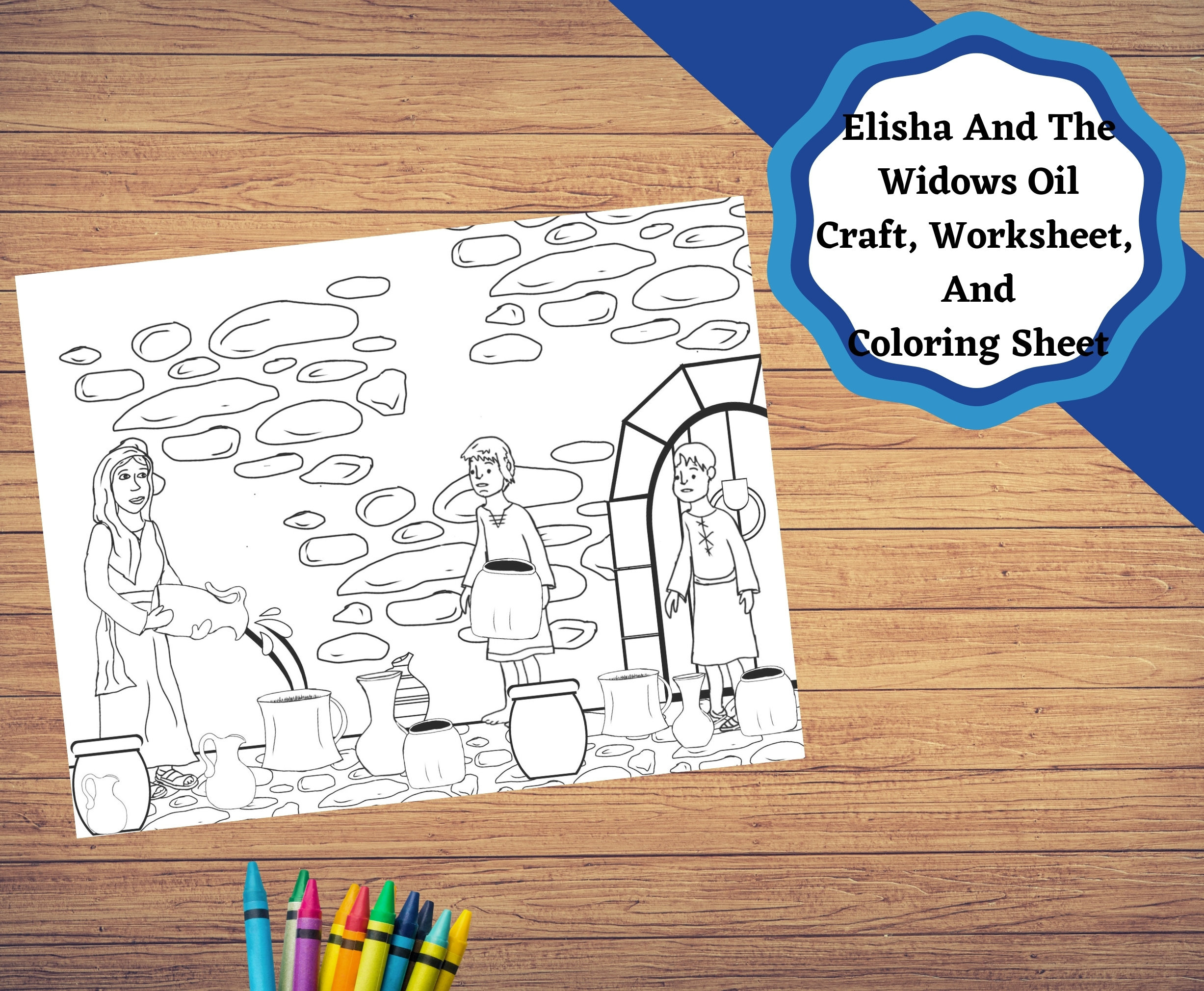 Elisha And The Widow&amp;#039;S Oil, Printable Bible Story Pages, Craft within Printable Elisha And The Widow&amp;#039;S Oil Craft