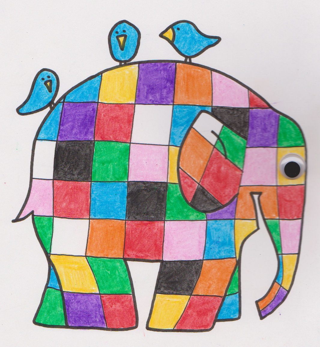 Elmer The Patchwork Elephant Coloring Page - Lines Across pertaining to Free Printable Elmer The Elephant Template