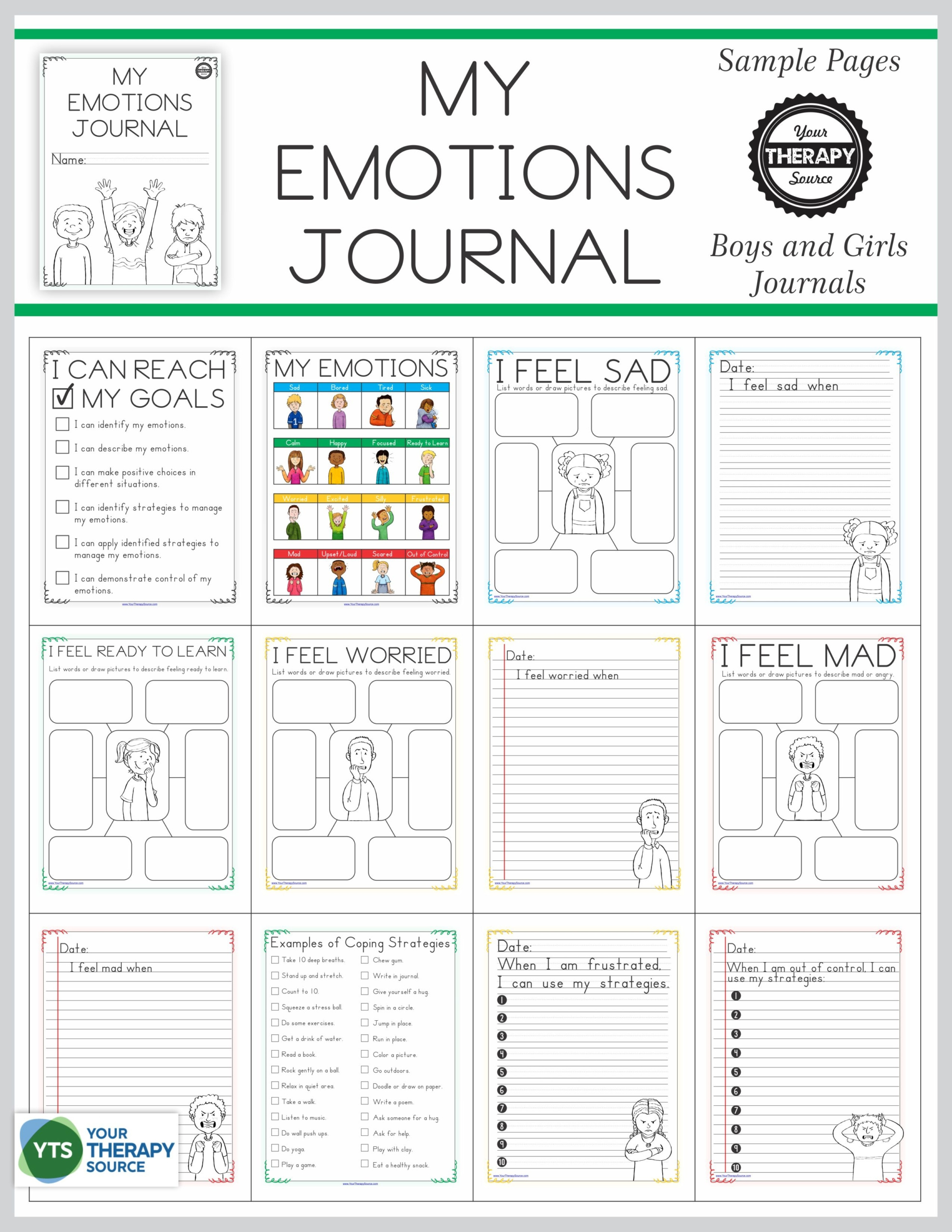 Emotional Regulation Worksheets - For Boys And Girls for Printable Managing Emotions Kids Children