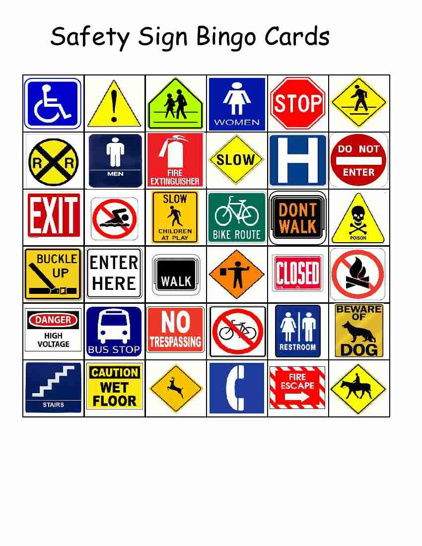 Empoweredthem: Safety Sign Bingo pertaining to Free Printable Safety Bingo Cards