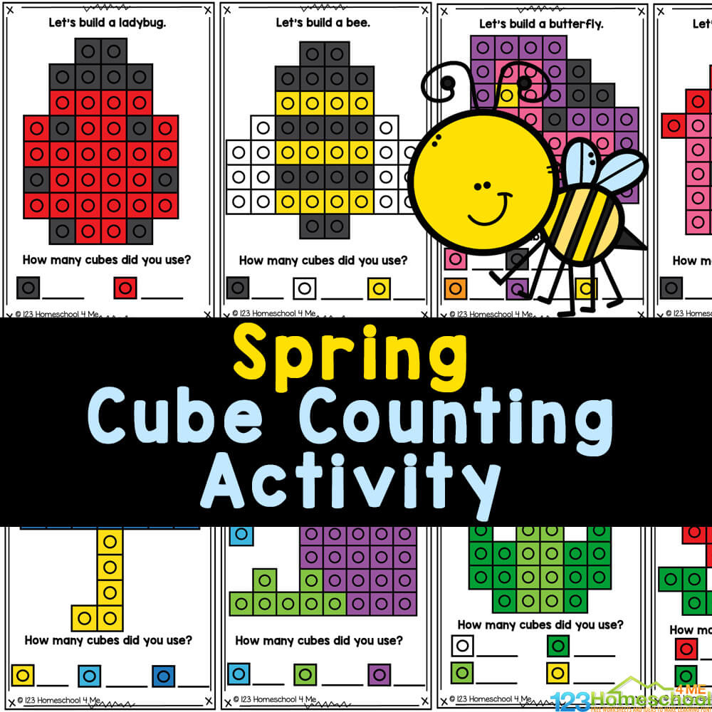 🌷 Free Spring Math Activity With Snap Cube Pattern Cards with Unifix Cube Pattern Cards Free Printable