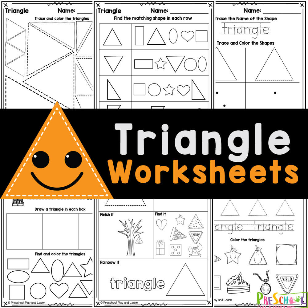 🔺Free Printable Triangle Shape Worksheets For Preschool with Free Printable Triangle Worksheet Preschool