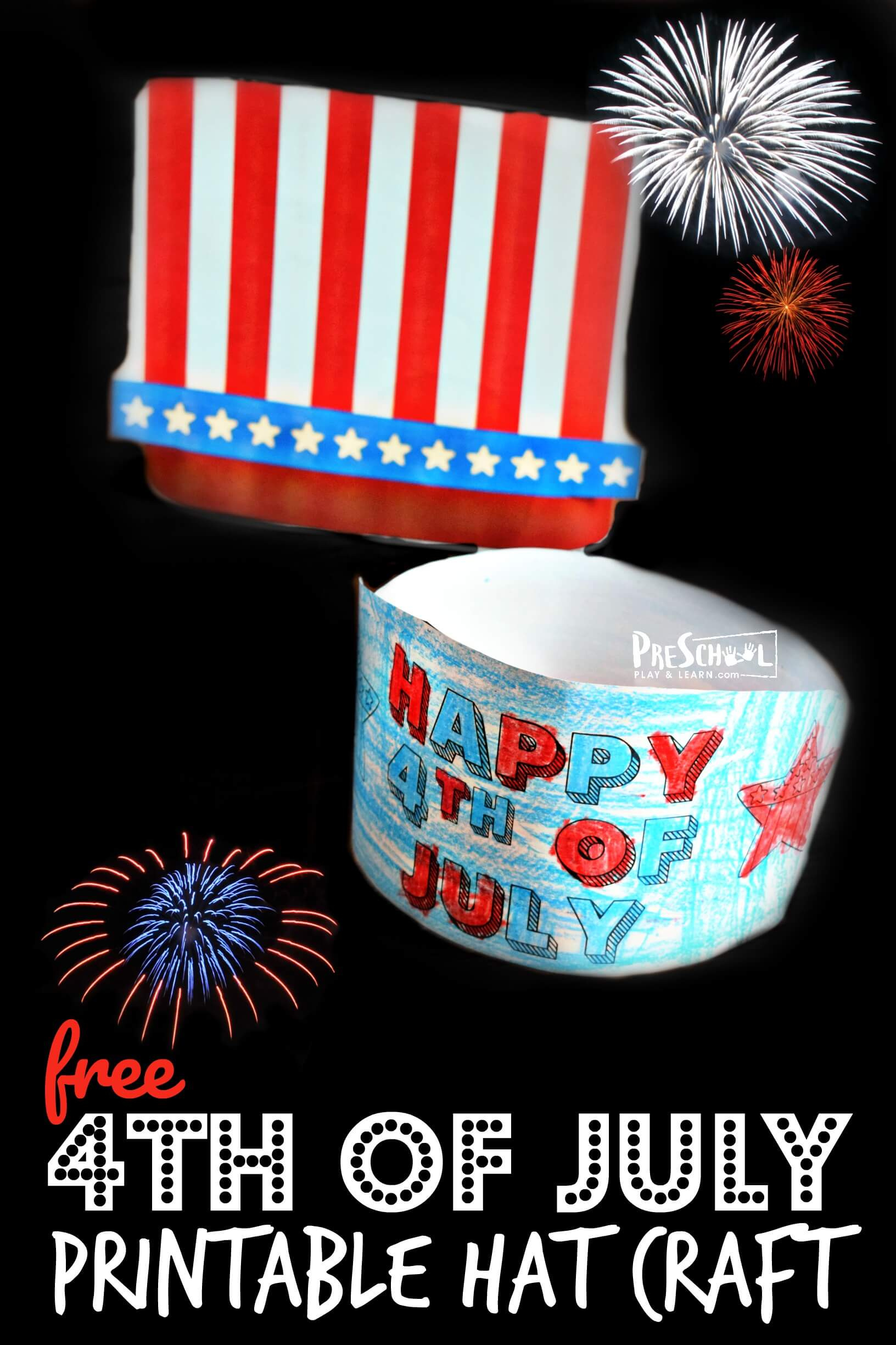 🗽 Free Printable 4Th Of July Hat Craft For Kids with regard to 4th of July Hat Printable