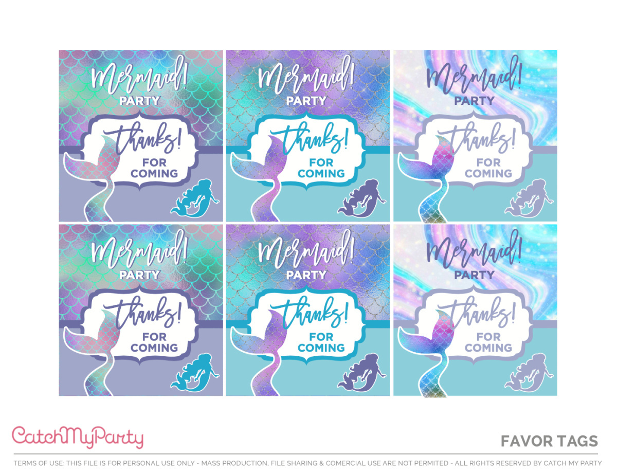 Fabulous Free Mermaid Party Printables! | Catch My Party in Mermaid Party Free Printables