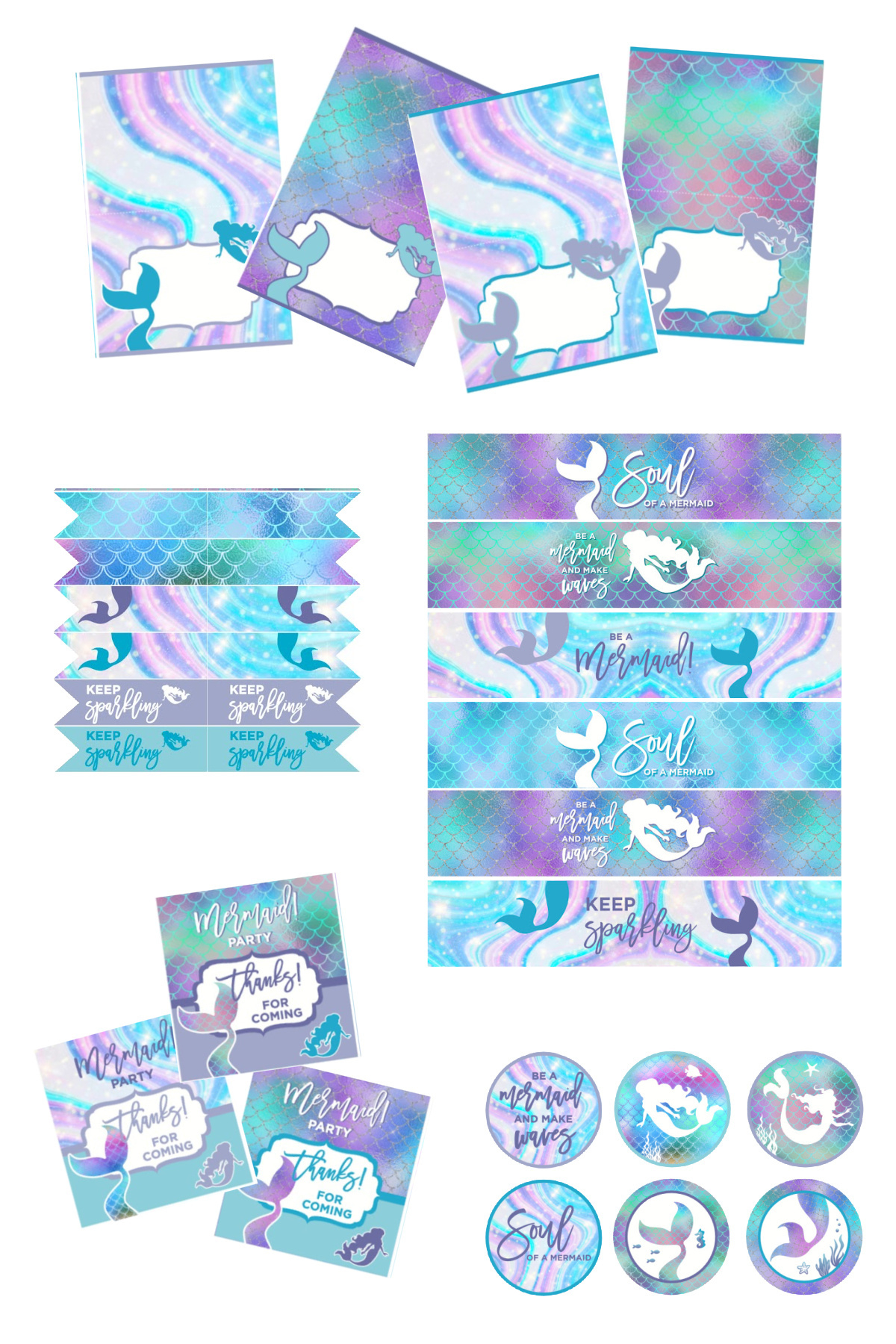 Fabulous Free Mermaid Party Printables! | Catch My Party inside Mermaid Party Free Printables