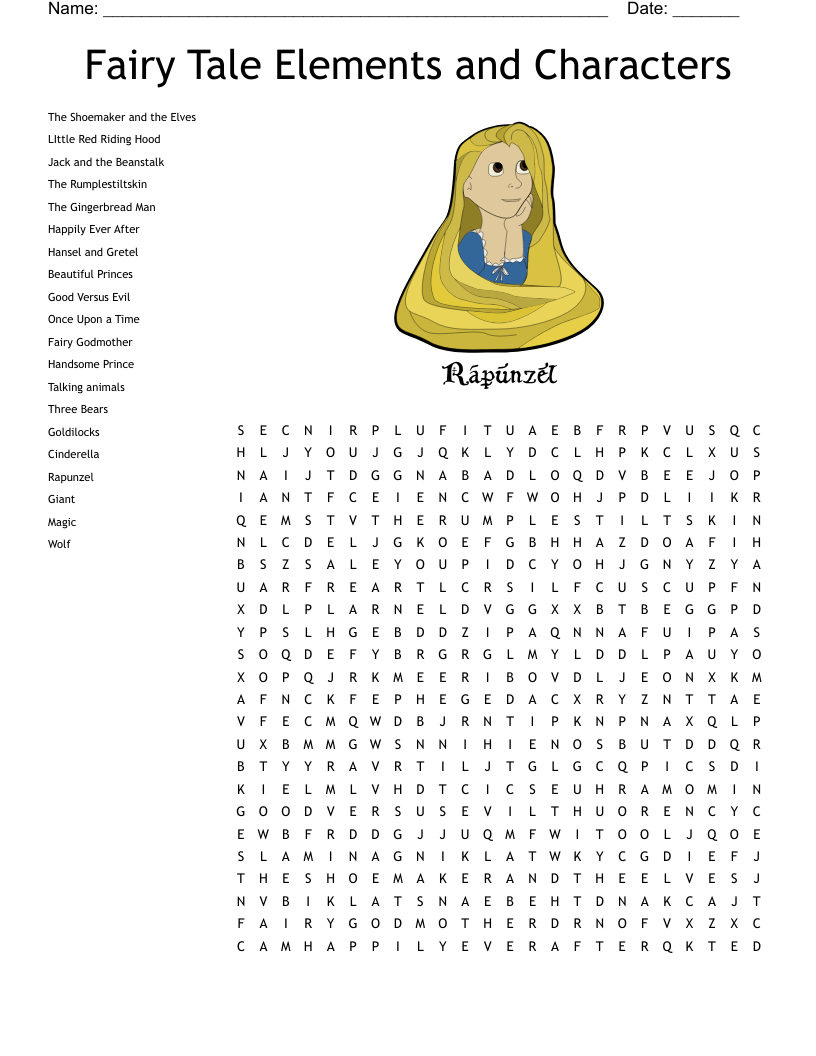 Fairy Tales Word Search - Wordmint pertaining to Fairy Tale Word Search Printable