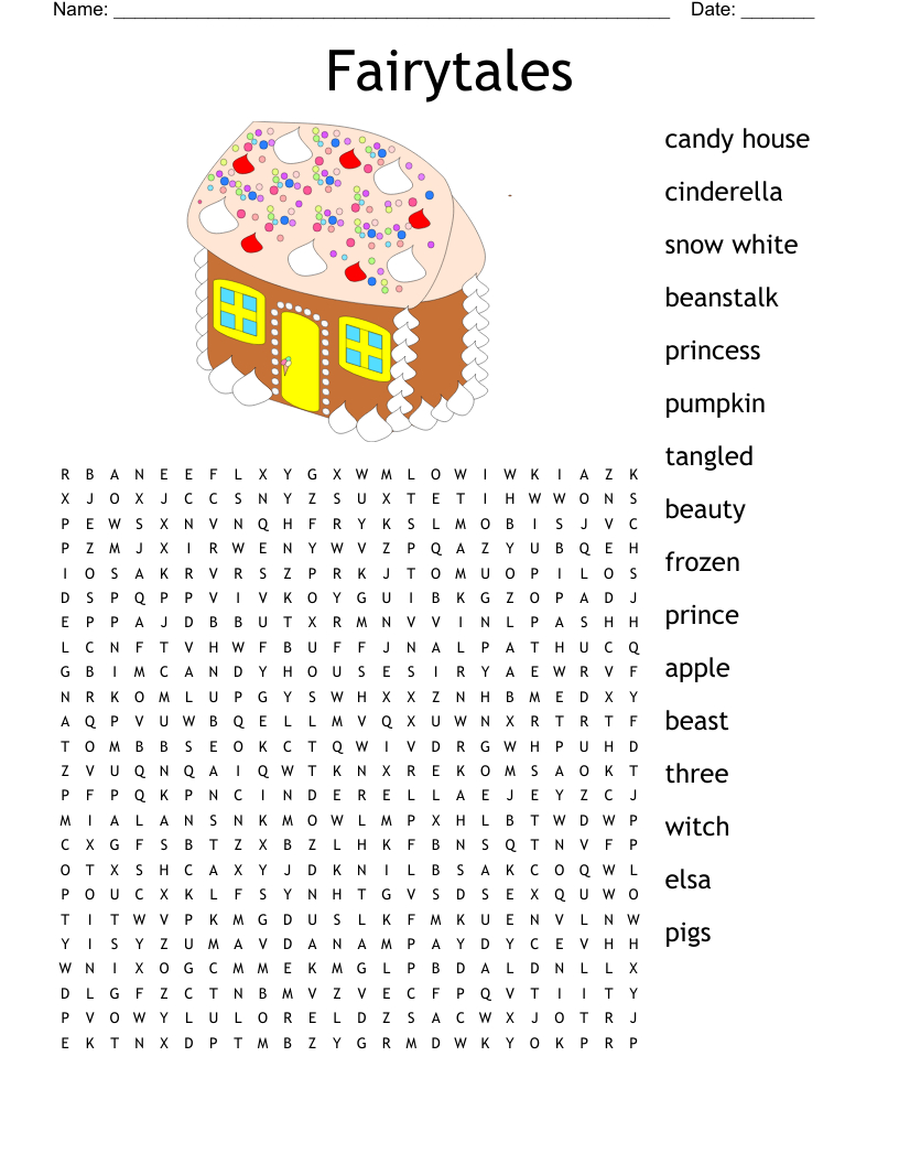 Fairytales Word Search - Wordmint throughout Fairy Tale Word Search Printable