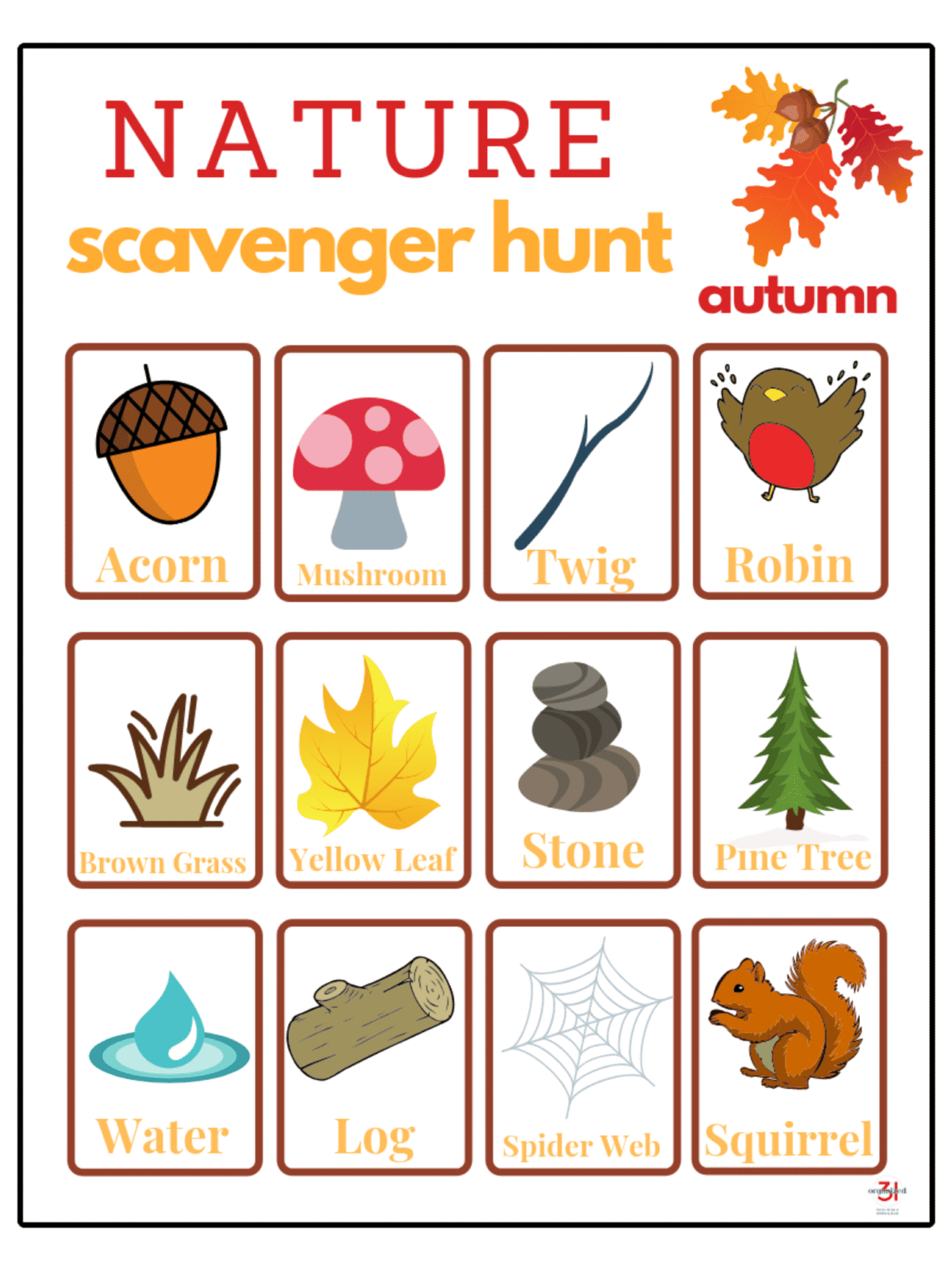 Fall Scavenger Hunt Free Printable - Organized 31 for Free Printable Fall Scavenger Hunt