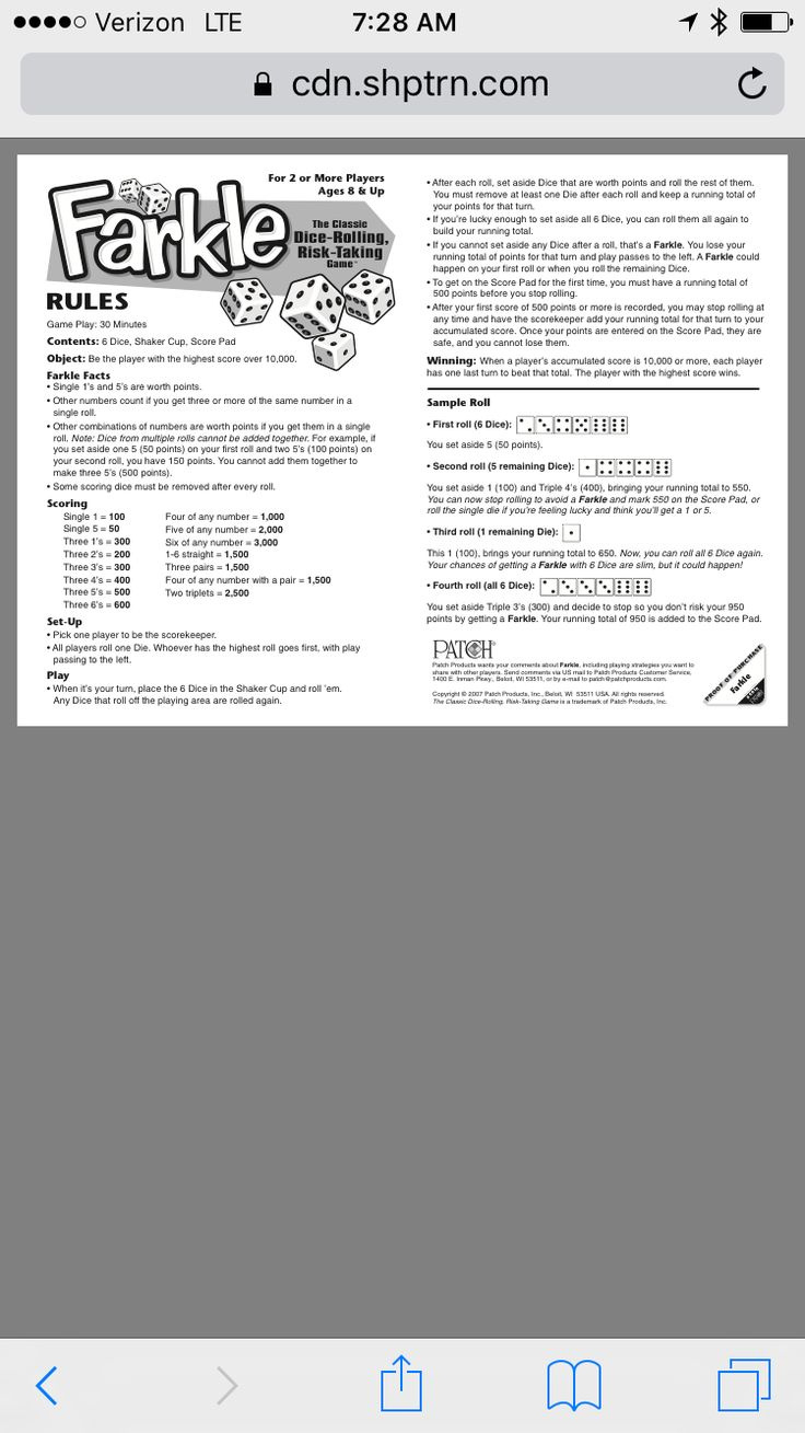 Farkle Rules pertaining to Free Printable Farkle Rules