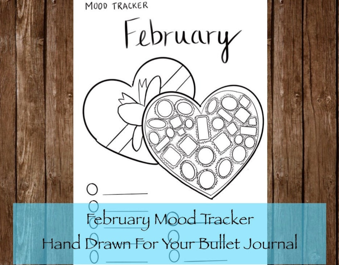 February Mood Tracker, Printable For Bullet Journal - Etsy regarding February Mood Tracker Printable