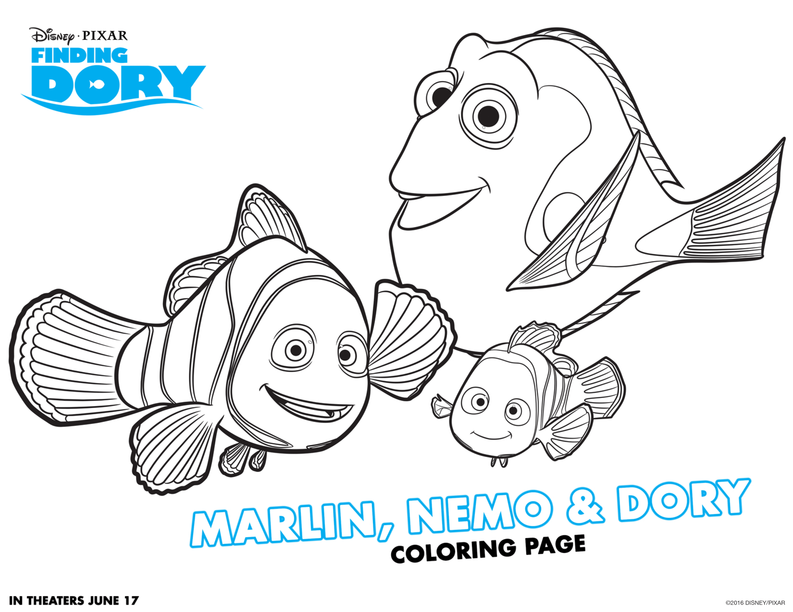 Finding Dory Party Coloring Sheets - April Golightly inside Free Printable Dory Coloring Pages