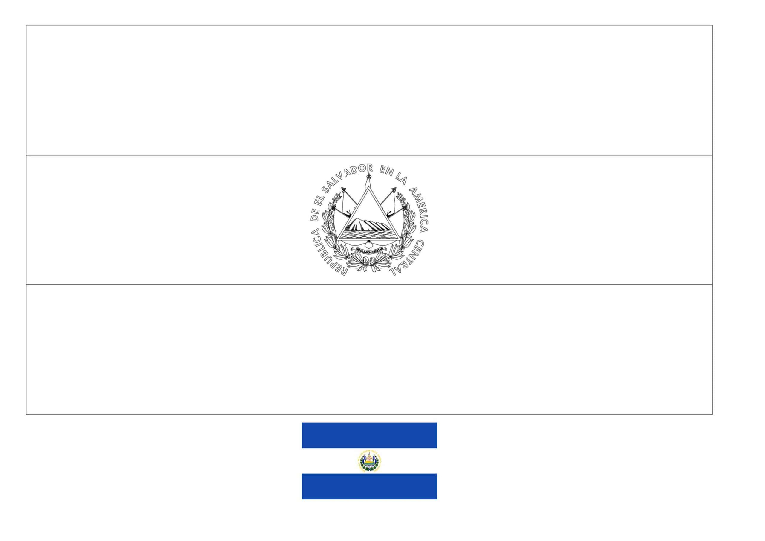 Flag Of El Salvador Coloring Page - Free Coloring Sheets with El Salvador Flag Printable