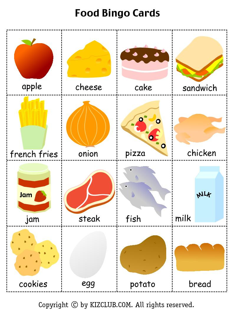 Food-Bingo(C) with Free Printable Healthy Food Bingo Cards