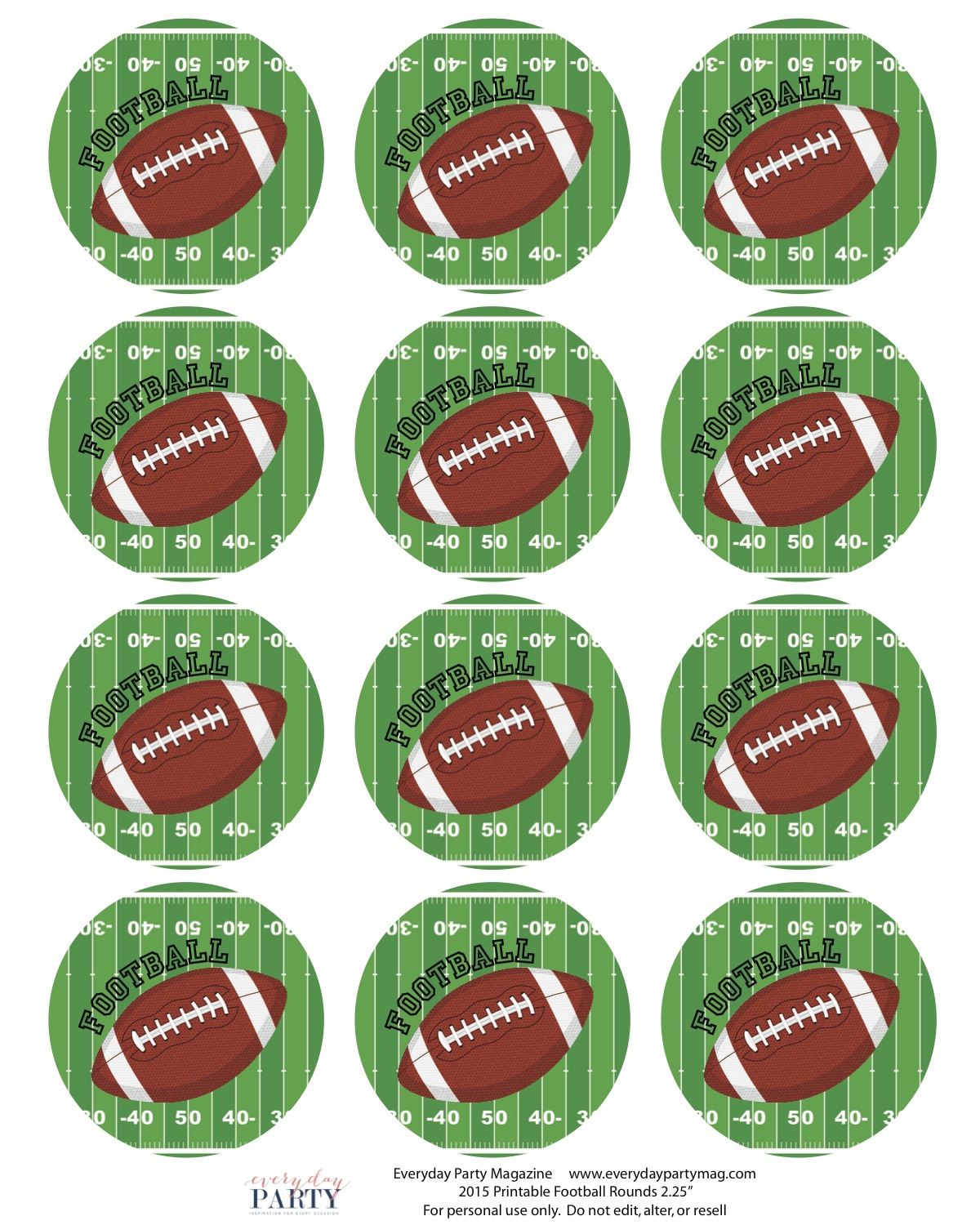 Football Party Printables - Everyday Party Magazine throughout Free Printable Football Party Printables