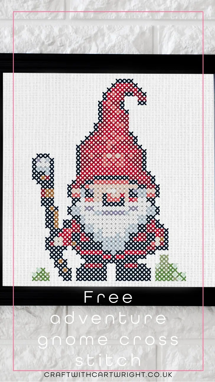 Free Adventure Gnome Cross Stitch Pattern - Craft With Cartwright pertaining to Free Printable Gnome Cross Stitch Patterns