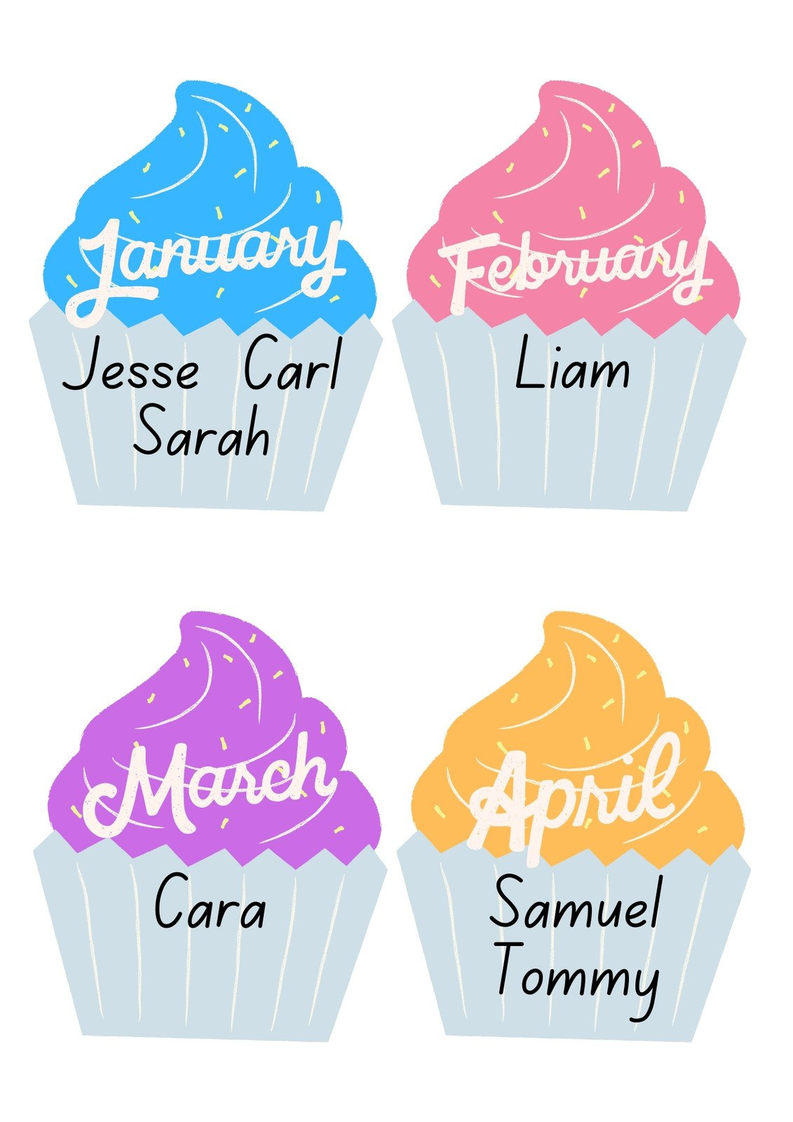 Free And Customizable Cupcake Templates with Free Printable Birthday Cupcakes For Classroom Display