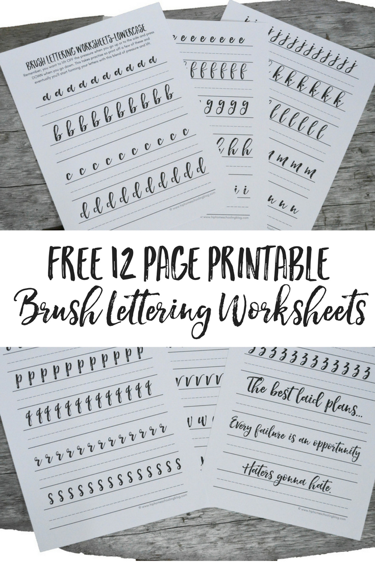 Free Brush Lettering Worksheets pertaining to Free Hand Lettering Printables