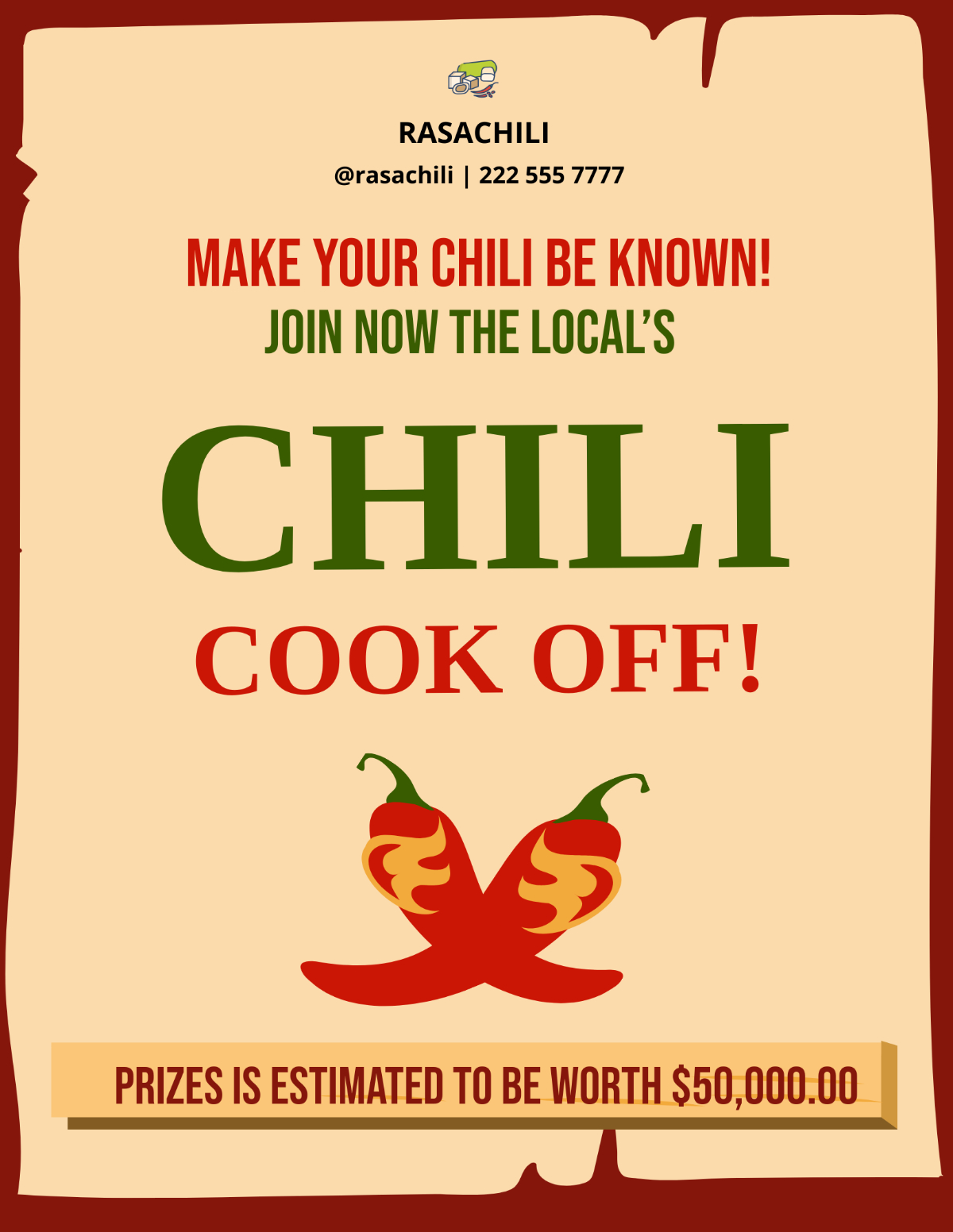 Free Chili Cook Off Flyer Templates, Editable And Printable within Printable Chili Cook Off Flyer Template Free