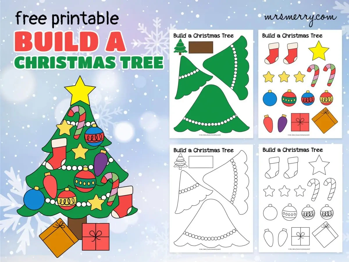 Free Christmas Tree Printable | Cut &amp;amp; Paste Activity | Mrs. Merry with regard to Printable Christmas Cut And Paste