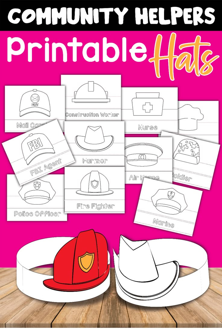 Free Community Helpers Hats pertaining to Free Printable Community Helper Hats Printable