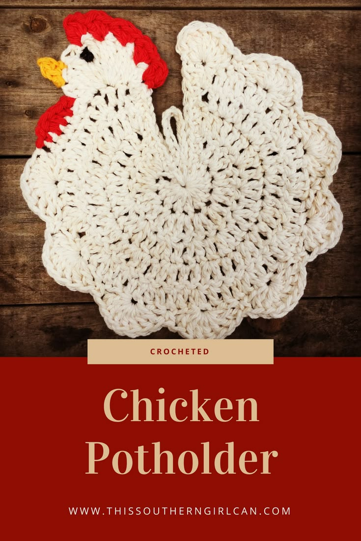 Free Crocheted Chicken Potholder Pattern pertaining to Rooster Printable Free Crochet Chicken Potholder Pattern